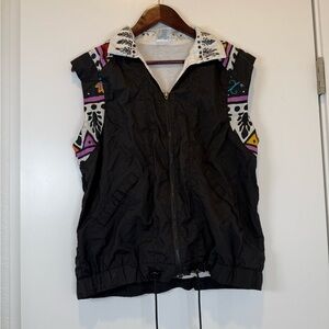Vintage Prince Black and White Vest with Artistic Patterns